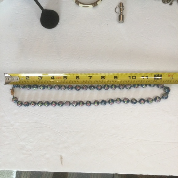 Vintage Chinese Hand Painted Porcelain Hand Knotted Beaded Necklace - Picture 10 of 11